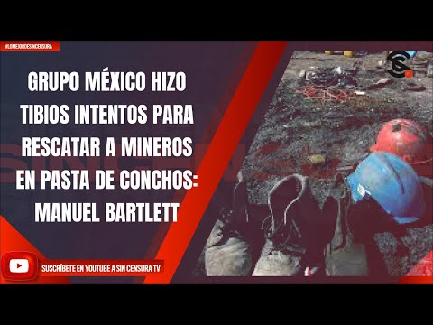 GRUPO MÉXICO HIZO TIBIOS INTENTOS PARA RESCATAR A MINEROS EN PASTA DE CONCHOS: MANUEL BARTLETT