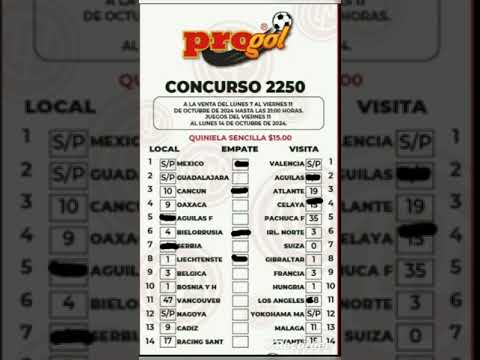 RESULTADOS PROGOL REVANCHA #2250 #progol #ligamx #copalibertadores #ligaespañola #conmebol #futbol