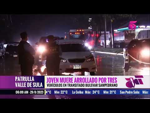 Jóven muere tras ser atropellado por tres vehículos en San Pedro Sula