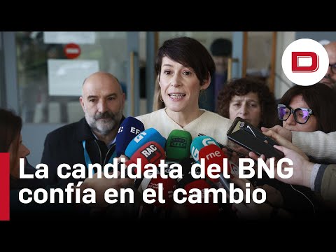 Las declaraciones de la candidata del BNG, Ana Pontón, justo después de depositar el voto