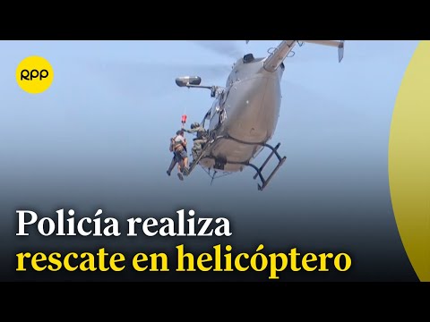 Policía realiza rescate en helicóptero en incendio en la cuadra 10 del Jirón Ancash