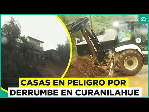 Derrumbe en cerro deja en riesgo a casas en Curanilahue