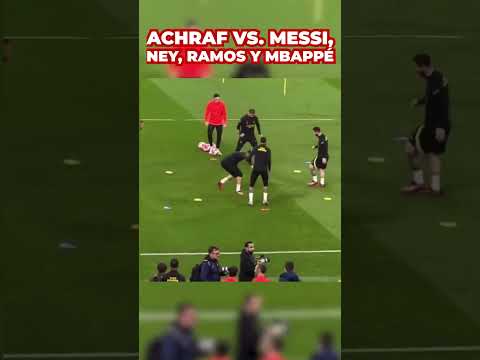 ACHRAF HAKIMI sufrió así en un rondo vs. Messi, Neymar, Ramos y Mbappé...