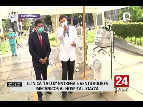 Clínica La Luz otorgó en calidad de cesión ventiladores mecánicos al hospital Loayza