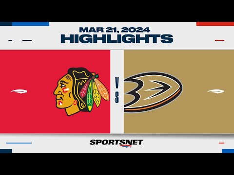 NHL Highlights | Blackhawks vs. Ducks - March 21, 2024