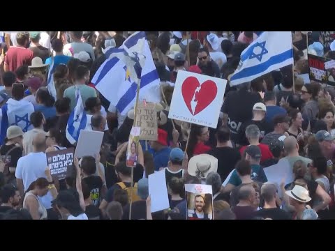 Israeli protesters block Tel Aviv highway, part of rare call general strike over Gaza hostages