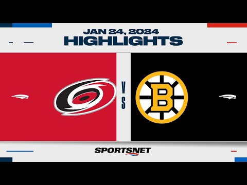 NHL Highlights | Hurricanes vs. Bruins - January 24, 2024