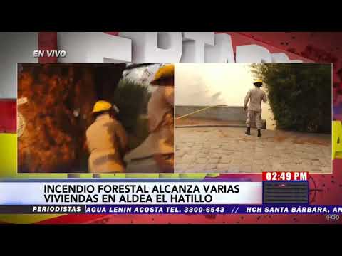 Vivienda es alcanzada por incendio forestal en aldea El Hatillo