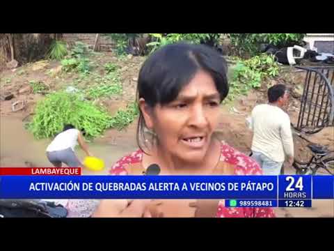 Chiclayo: desborde de quebrada inunda viviendas y calles de Pátapo (2/2)