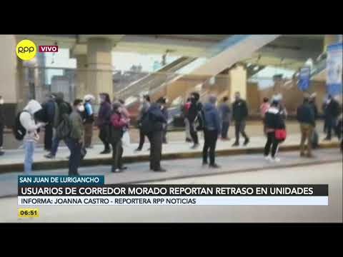 SJL: usuarios del Corredor Morado tienen que esperar hasta 40 minutos para subir a los buses [VIDEO]