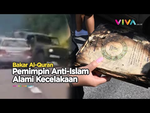 Detik-detik Mobil Ekstremis Anti-Islam Ditabrak hingga Terguling