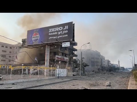 Aftermath of intensive Israeli airstrikes on southern Beirut suburb