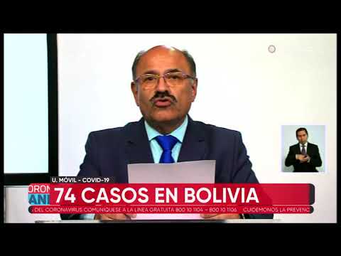 1Número de casos de coronavirus sube a 74 en Bolivia y Chuquisaca registra su primer contagio