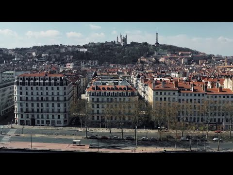 Lyon, ciudad fantasma por el COVID-19, desde el cielo