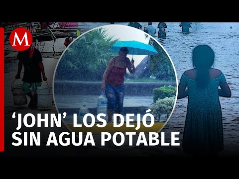 Sacando agua de pozos y ríos, habitantes de Acapulco enfrentan escasez tras huracán 'John'