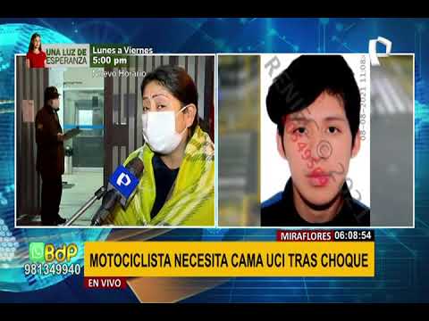 Motociclista herido en Miraflores: familia pide con urgencia una cama UCI