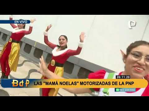 PNP trae fiesta navideña: conozca a las Mamás Noelas motorizadas