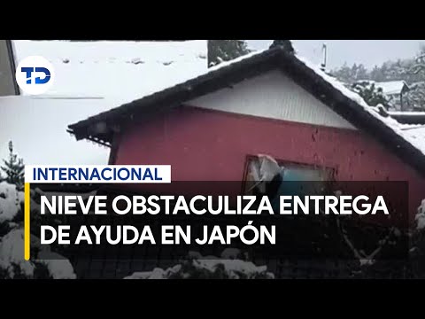 Nieve obstaculiza entrega de ayuda en zona afectada por sismo en Japón