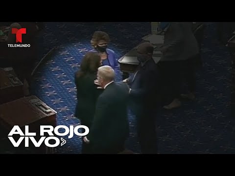 Senador republicano saluda amablemente a Kamala Harris | Al Rojo Vivo | Telemundo