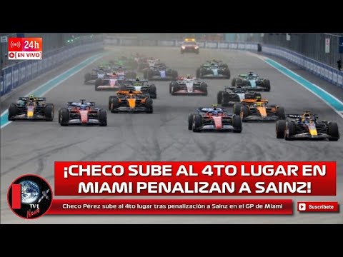Checo Pérez sube al 4to lugar tras penalización a Sainz en el GP de Miami F1 2024
