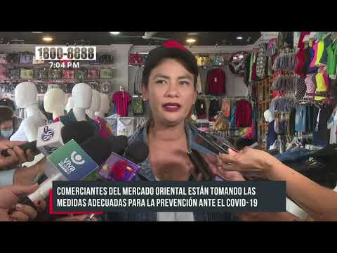 Comerciantes del Mercado Oriental toman medidas para prevenir el COVID-19 - Nicaragua
