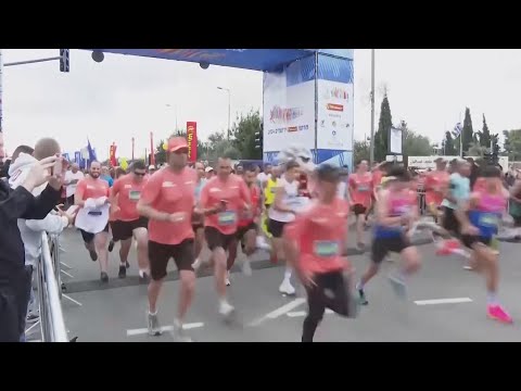 Relatives of Israeli hostages in Gaza among runners in Jerusalem Marathon