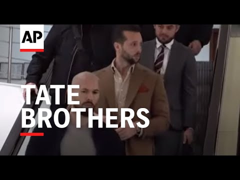 Tate brothers arrive at the Bucharest Tribunal for latest hearing