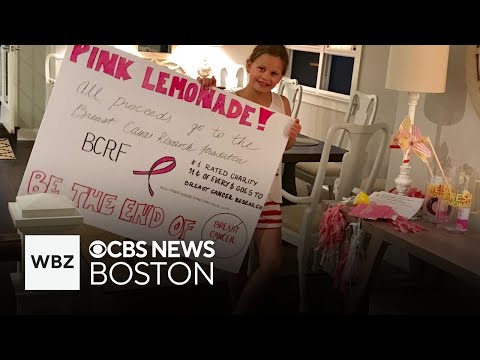 Pink lemonade stand for breast cancer research held at Gillette Stadium