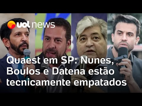 Quaest em São Paulo: Nunes, Boulos e Datena estão tecnicamente empatados; Marçal aparece em 4º