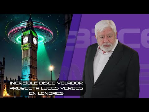 Increíble disco volador proyecta luces verdes en Londres