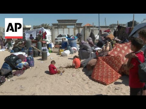 Palestinians displaced in Muwasi camp in southern Gaza suffer harsh conditions