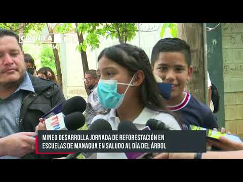 Jornada de reforestación en escuelas de Managua en saludo al Día del Árbol - Nicaragua
