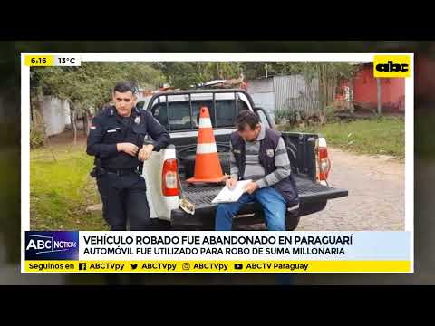 Vehículo robado fue abandonado en Paraguarí