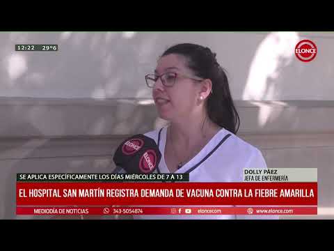 El hospital San Martín registra demanda de vacuna contra la fiebre amarilla