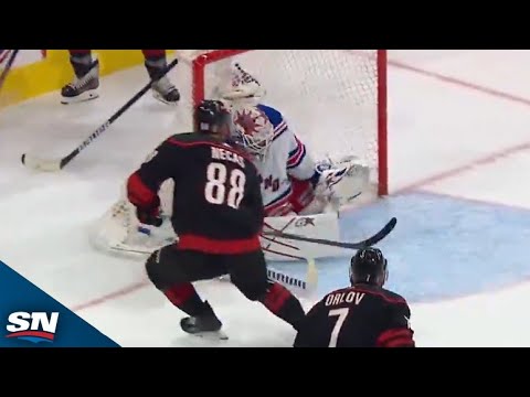 Hurricanes Martin Necas Roofs It Past Shesterkin Off Of A Slick Feed