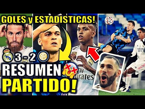 REAL MADRID vs INTER | RESUMEN 3-2 | GOL BENZEMA - SERGIO RAMOS - RODRYGO - LAUTARO y PERISIC | UEFA