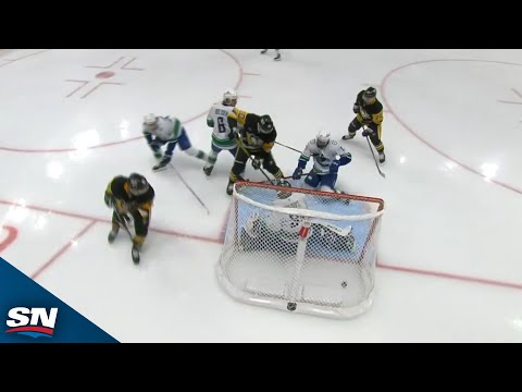 Penguins Blake Lizotte Takes Advantage Of Wild Bounce