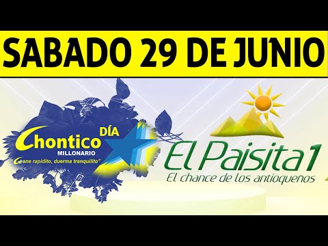 Resultados PAISITA y CHONTICO DIA del Sábado 29 de Junio de 2024  CHANCE