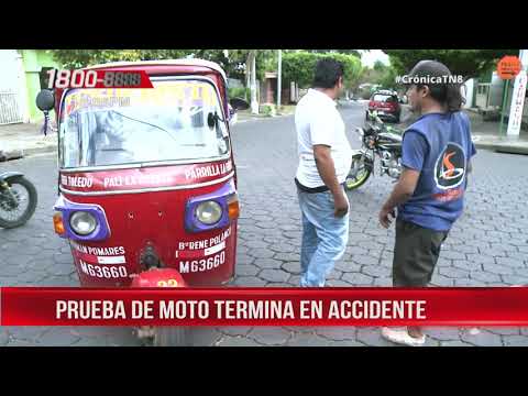 Nicaragua: Prueba de moto termina en accidente de tránsito