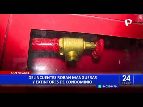 San Miguel: delincuentes roban mangueras y extintores de condominio