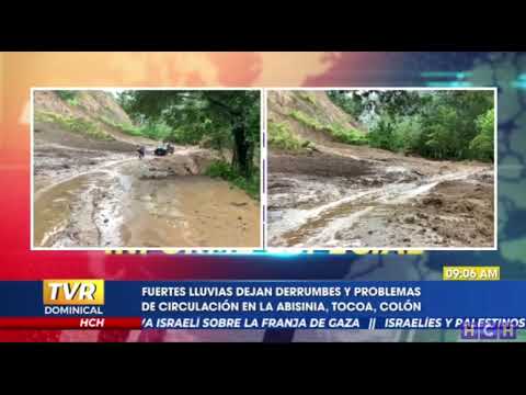 Tras fuertes lluvias reparan derrumbes sobre carreteras ocurridos en Tocoa, Colón