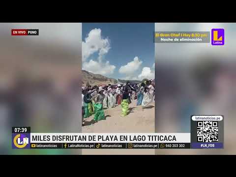 Puno: Varias familias celebraron Día del Estudiante en la playa del lago Titicaca