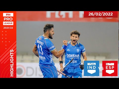 Field Hockey 🏑 FIH Hockey Pro League Season 3: India vs Spain (Men), Game 1 highlights