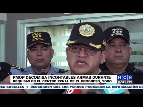 PMOP decomisa incontables armas durante requisas en el centro penal de El Progreso, Yoro