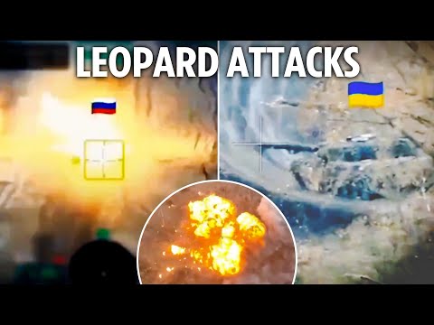 Lone Ukrainian Leopard tank takes on Russian armoured convoy - and causes absolute carnage