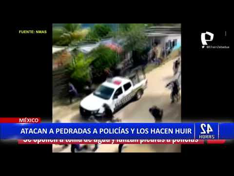 México: Vecinos atacan a pedradas a policías por instalación de toma de agua