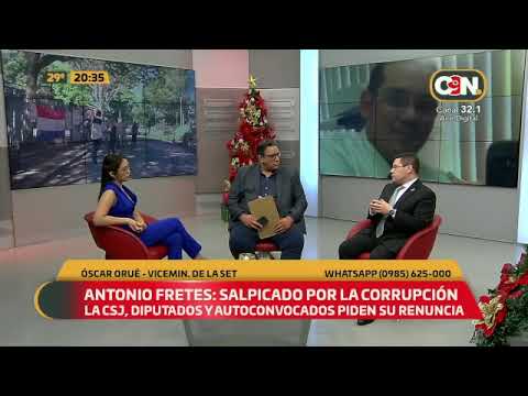 Piden renuncia de Antonio Fretes: Salpicado por la corrupción