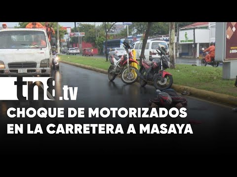 ¿Quién tuvo la culpa? Se registra choque de motos en Carretera a Masaya - Nicaragua