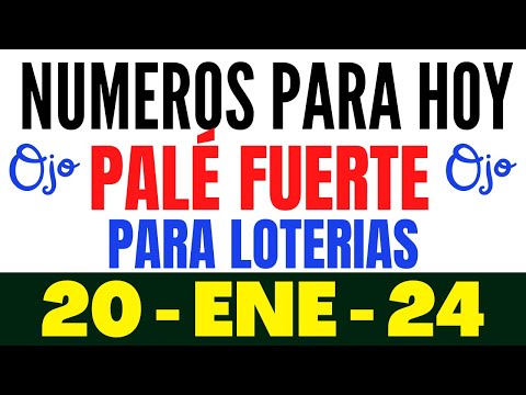 NUMEROLOGÍA PARA LOTERÍAS HOY 20/01/2024 NUMEROS PARA GANAR HOY SABADO 20 DE ENERO