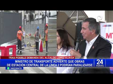 Ministro Pérez alerta riesgo de paralización en obras de Línea 2 del Metro por demandas judiciales